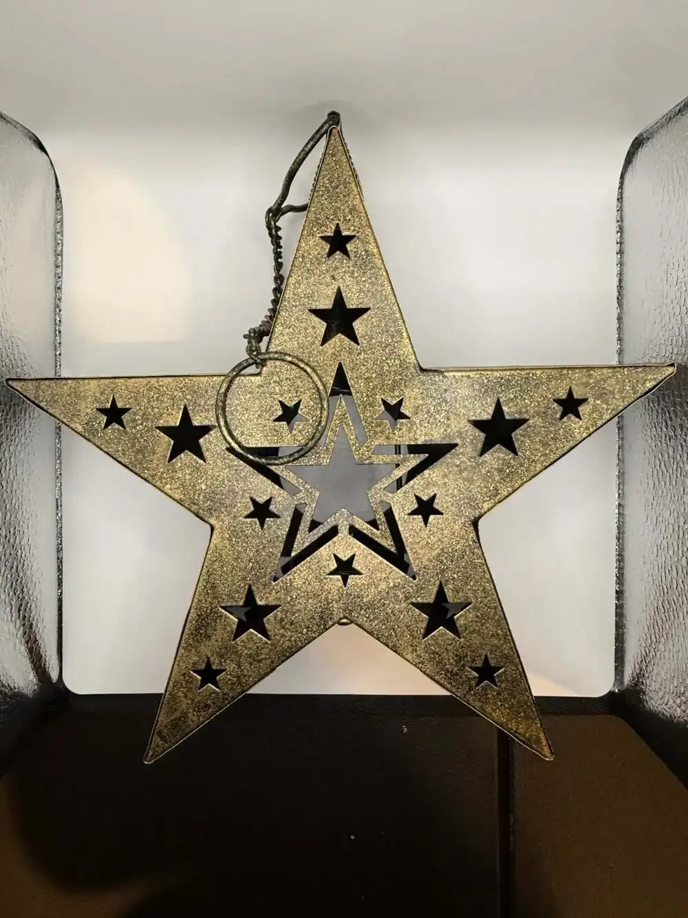 Northlight Stars Within a Star Metal Tealight Candle Holder